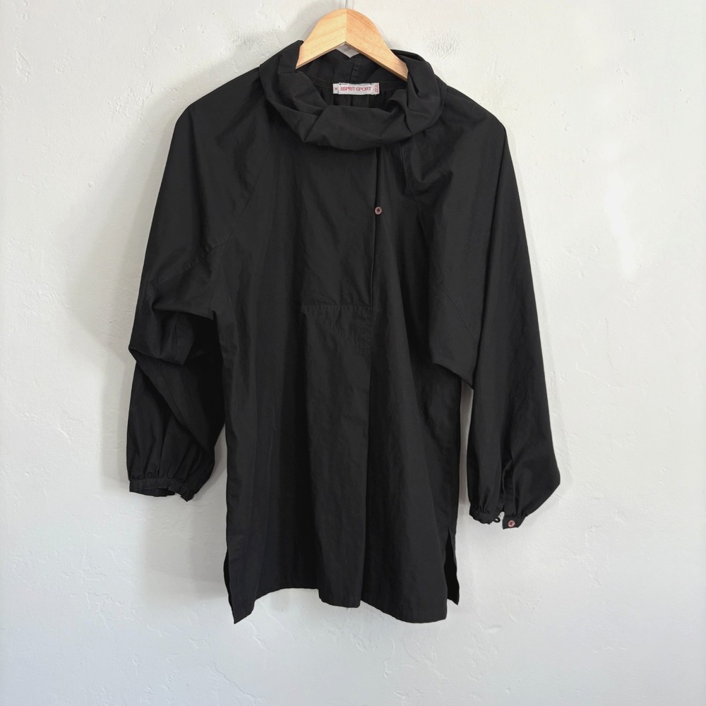 Espirit Sport Top Women Size Medium Black Art to Wear Dolman Long Sleeve
